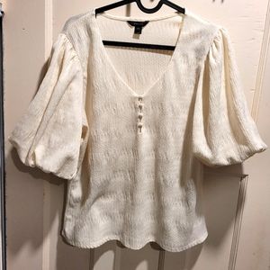 White Puff Sleeve Shirt